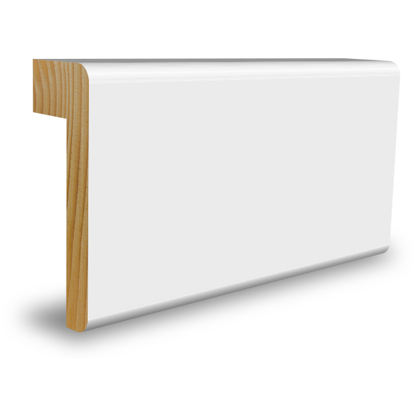 Karmlist furu rundkant hvit bomull S0502-Y 10x69x4400 mm
