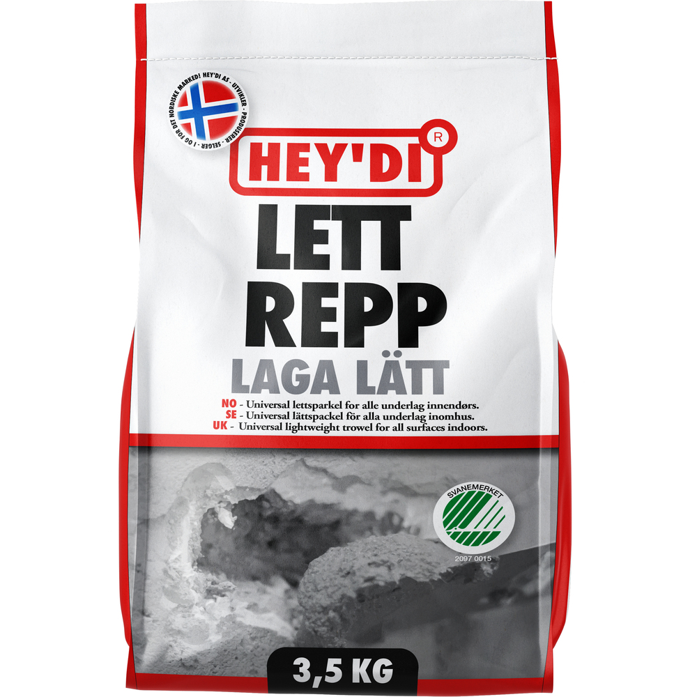 Hey'Di Heydi Lett Repp 3,5 Kg Er En Universalsparkel For Alle Underlag Inne Og Ute.