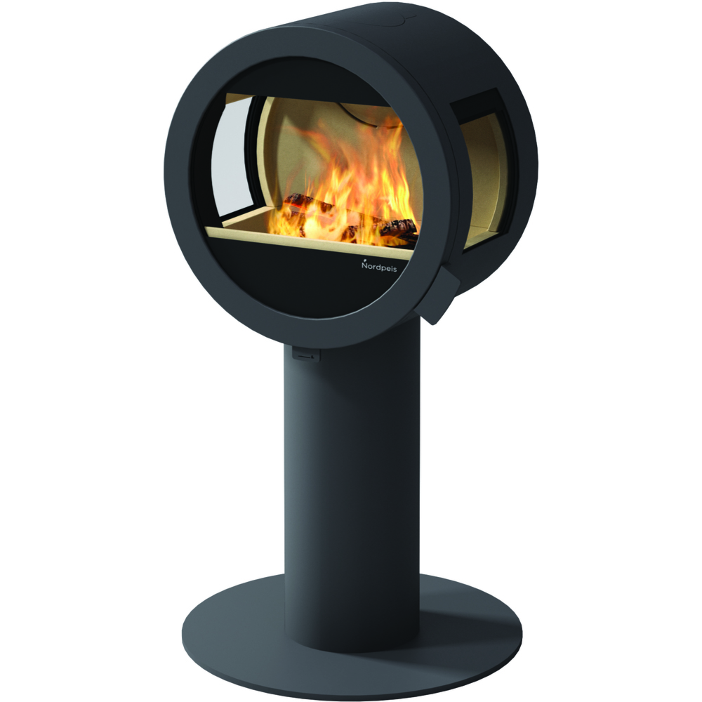 Nordpeis Me Pedestal peisovn med sideglass
