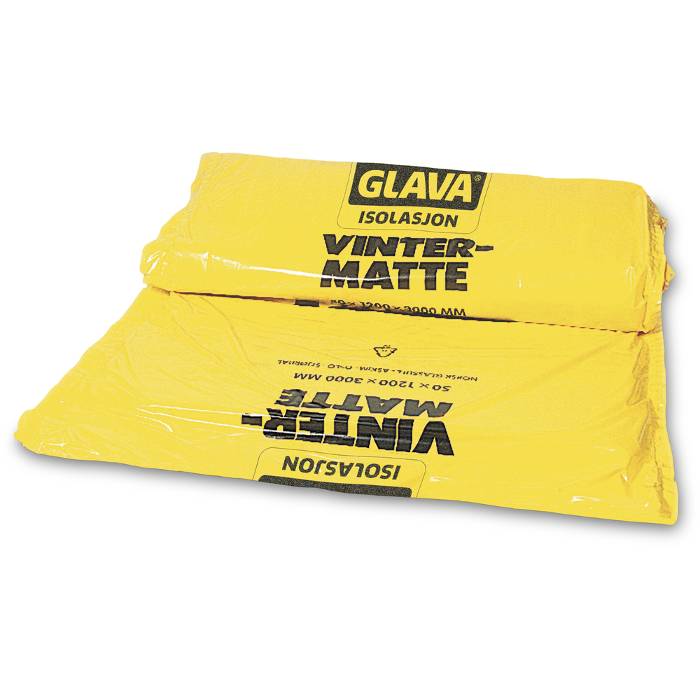 Glava Vintermatte isolasjon Rask og effektiv frostbeskyttelse av nystøpte betongdekker, byggematerialer, utgravde tomter, grøfter, silofor, potet- og rotfruktlager.