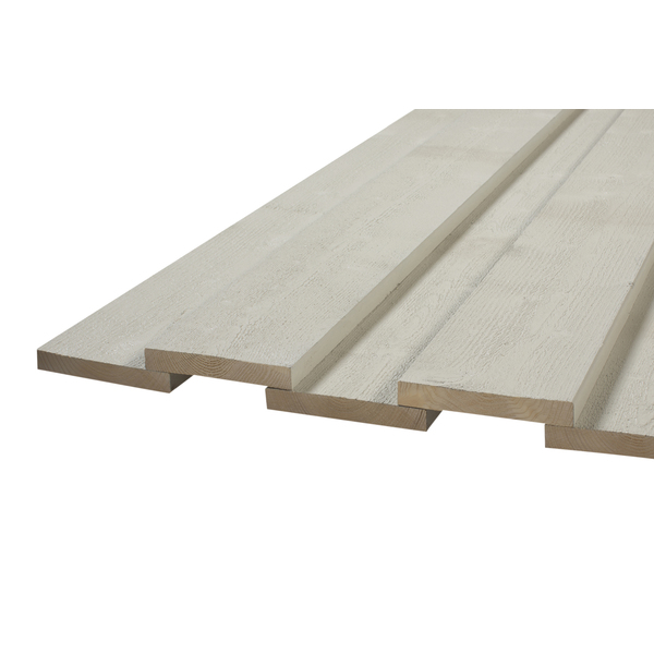 Kledning rektangulær gran 19x148 mm grunnet klasse 1 hvit