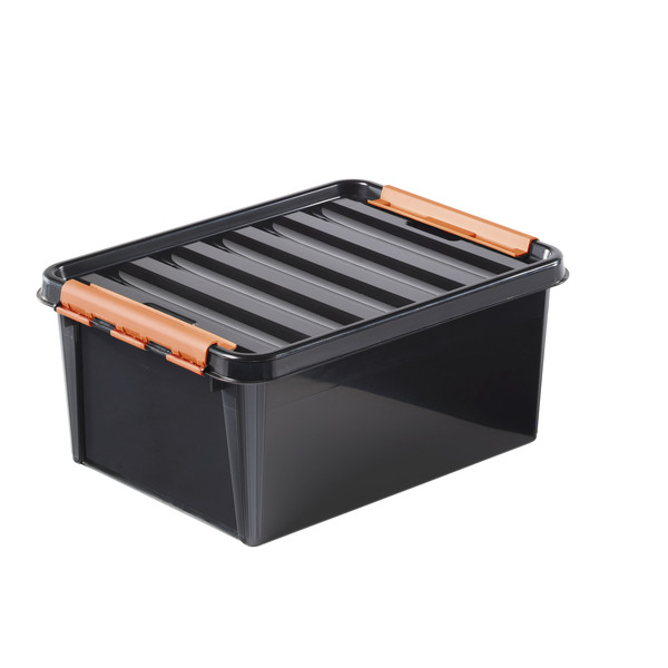 Plastkasse SmartStore Pro 15 sort 15l m/låg robust 40x30x19cm - (10 stk.)