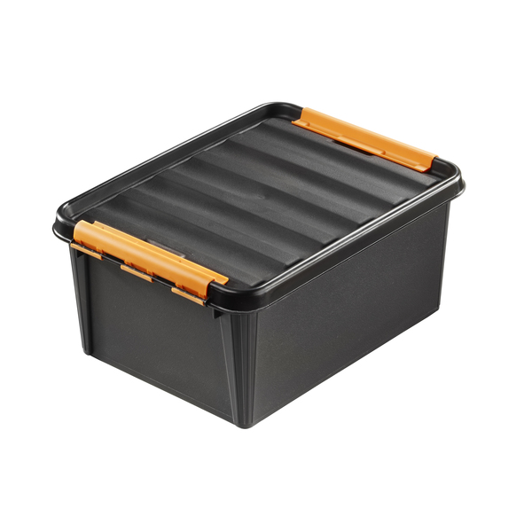 Plastkasse SmartStore Pro 31 sort 32l robust m/låg 50x39x26cm - (6 stk.)