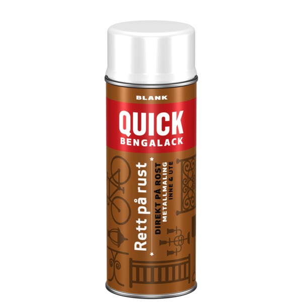 Quick Bengalack rettpårust spray hvit blank 