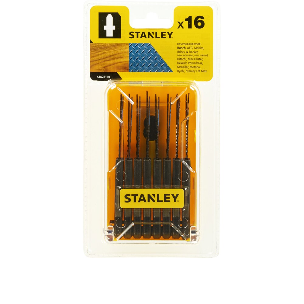 Stanley STA28160-XJ, Stikksagblad, Metall, Tre, Høy-Hastighets Stål (HHS), 16 stykker, Blister
