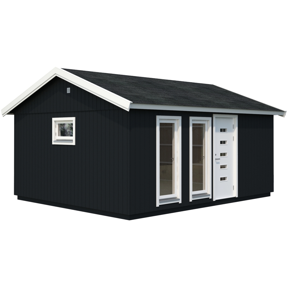 Palmako Charlotte anneks 21,5 m² Stor hytte med skråtak i skandinavisk stil som passer for enhver hage.