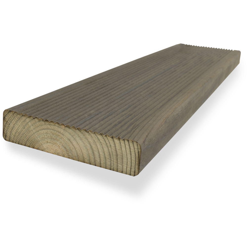 Bilde av Terassebord royalimpregnert grå furu Duo rillet 28x120 mm