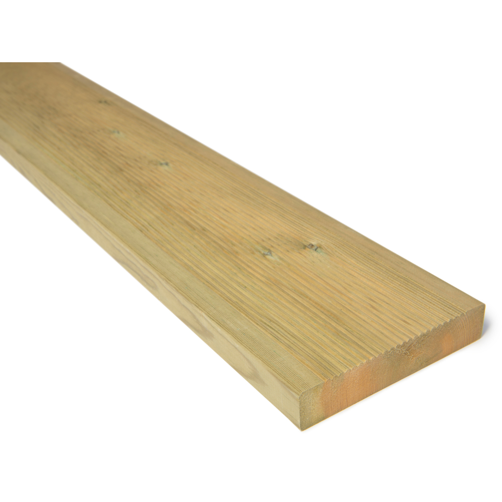 Terrassebord med riller impregnert furu klasse 1 28x145 mm