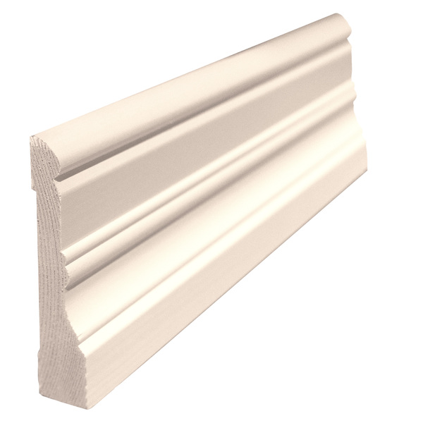 Karmlist furu profilert CW152 hvit bomull S0502-Y 15x70x4400 mm