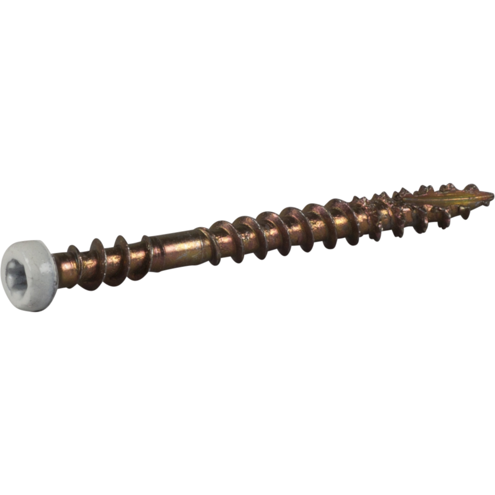 555642 Sokkelskrue 3,9 mm Ø, hvitlakkert, TX10 42 mm, 400-pakning