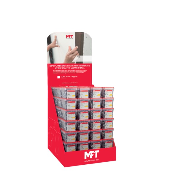 Mft Skrue Gips/kombi Elforsinket 3,9x30 A1000 Dsp Ph2 Senk Kombi Tre/stål