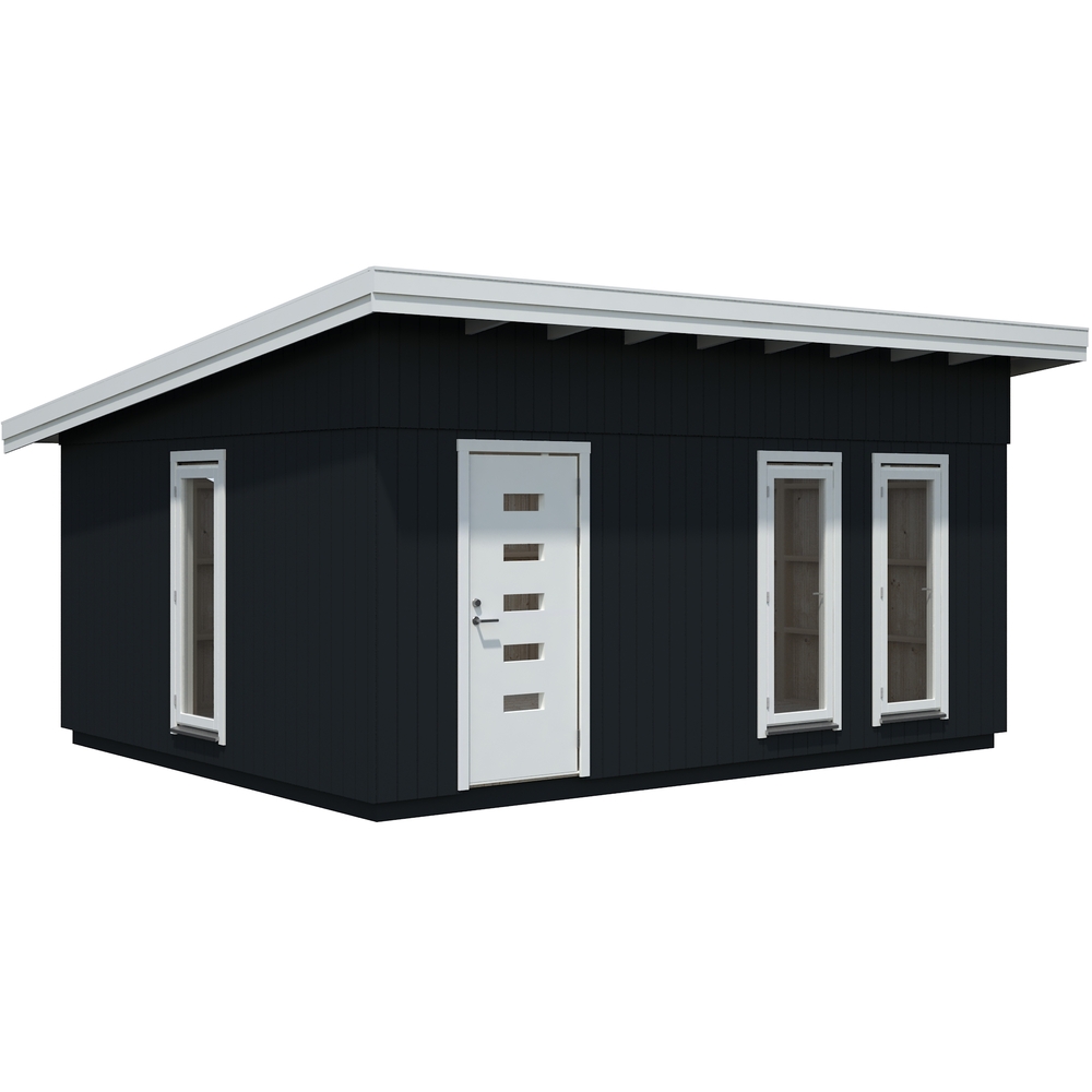 Palmako Annika anneks 21,5 m² Stor hytte med skråtak i skandinavisk stil som passer for enhver hage.