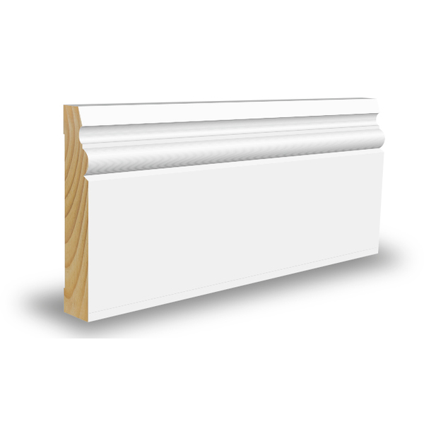Bilde av Gulvlist furu profilert CW252 hvit bomull S0502-Y 21x95x4400 mm