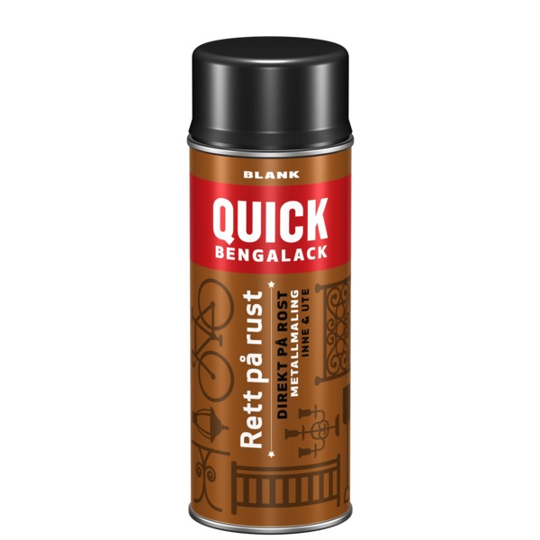 Quick Bengalack rettpårust spray sort blank 