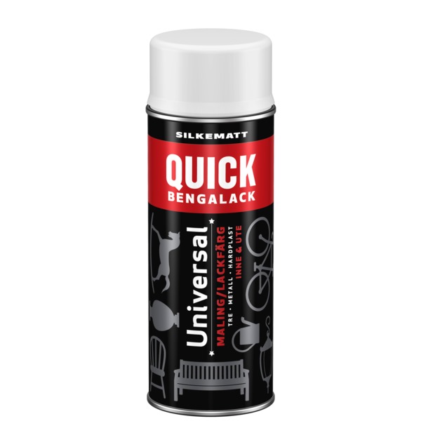 Quick Bengalack spray klassisk hvit silkematt 400ml 