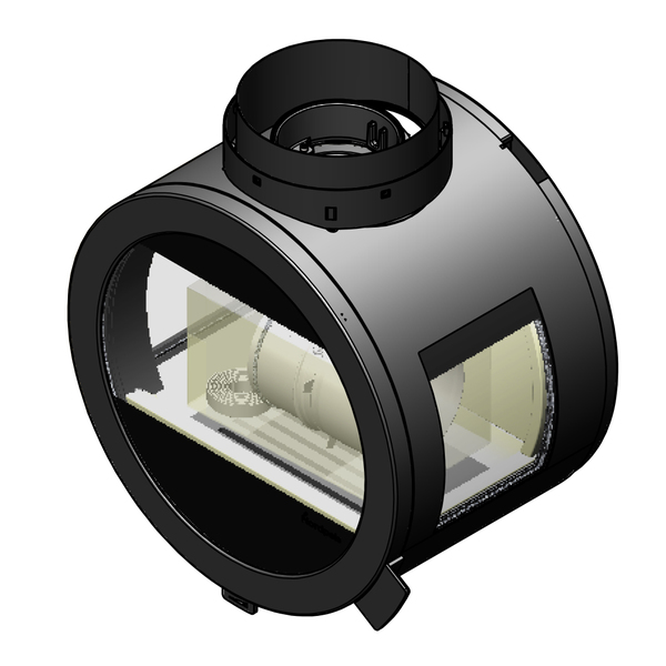 Ovn me ceiling med dv kit med sideglass uten pipe