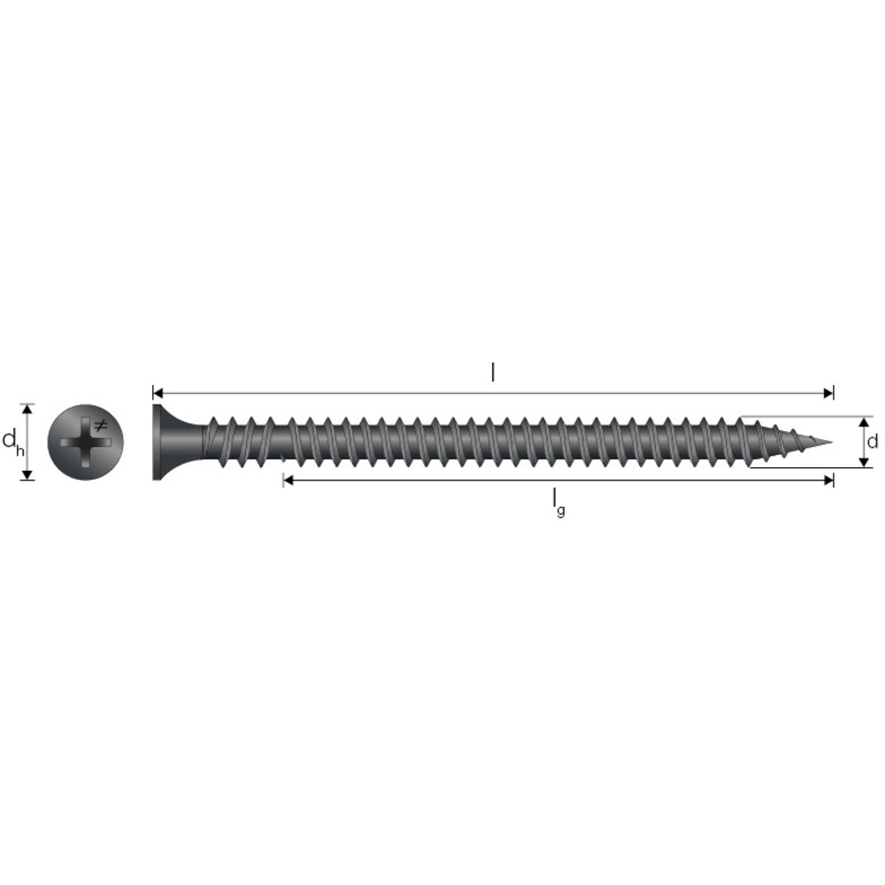 Hardgipsskrue fosfat bånd 3,9x32 1000 stk